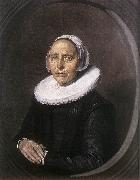 HALS, Frans Portrait of a Seated Woman Holding a Fn f Norge oil painting reproduction